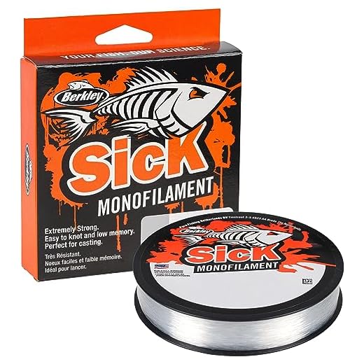BERKLEY Sick Monofilamento Enfermo, Unisex, Transparente, 0.18mm | 3.7kg | 8lb | 300m