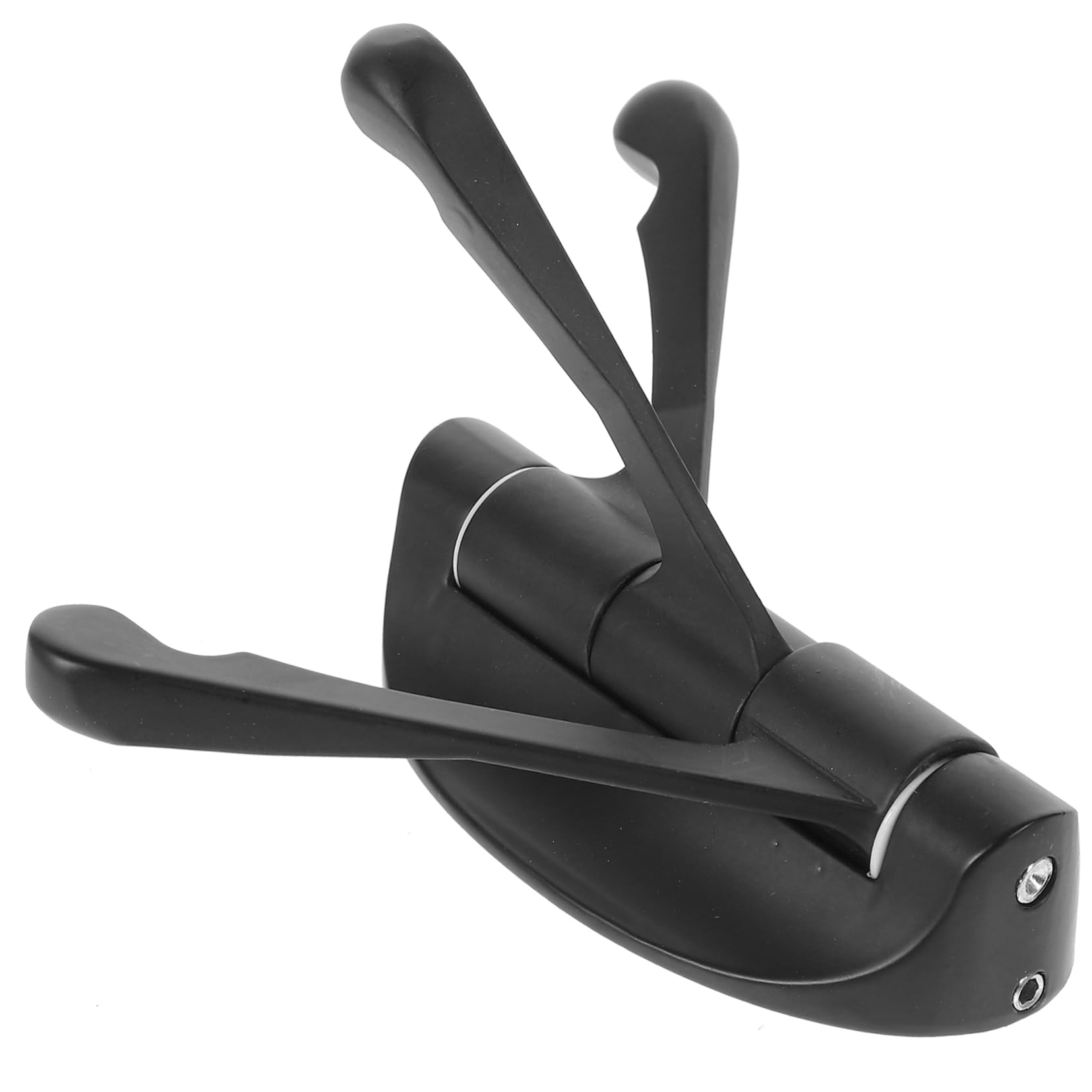 OSALADI 4 Pz Gancio a Tre Ganci Da Parete in Metallo Girevole Perforato Per Cucina e Bagno (nero) Montato Triplo Gancio Girevole Sospeso Ganci a Muro Rotante Porta Black Lega Di Zinco