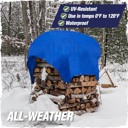 Rugged-Rhino-All-Weather-100-Waterproof-Heavy-Duty-Tarp-5-Mil-UV-Temperature-Resistant-Tarps-High-Durability-Multipurpose-Cover-for-Home-Outdoor-Patio-Winter-Leaf-Camping-6x8-1-Pack-Blue