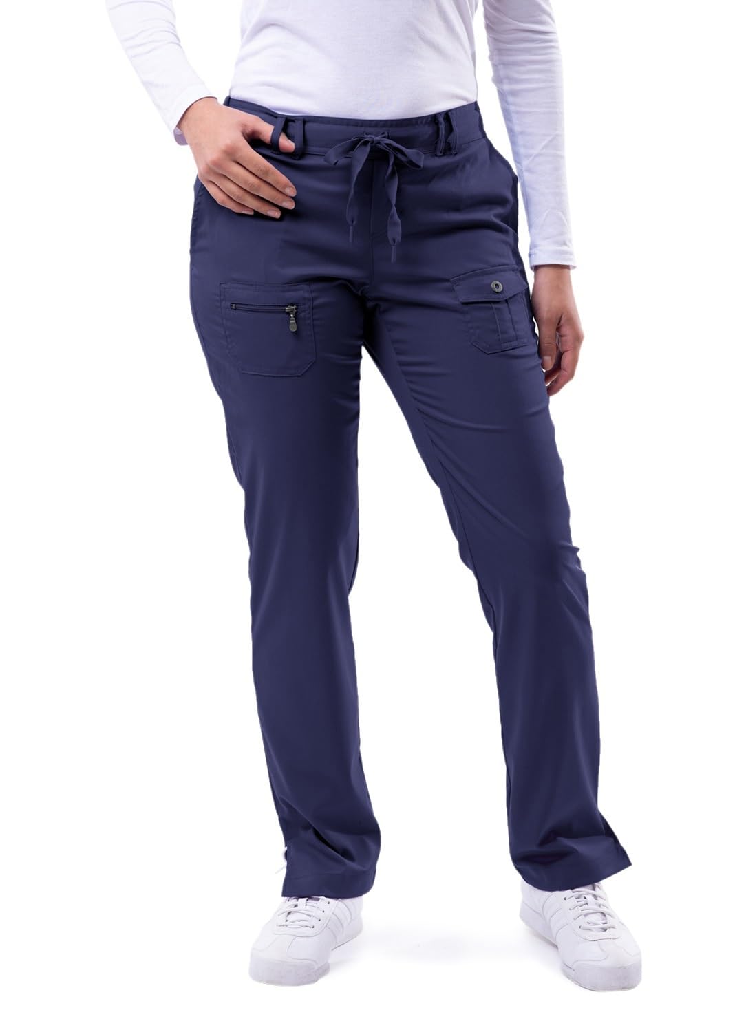 Adar Pro Scrubs for Women - Skinny Leg Yoga Scrub Pants - P4100 - Navy - S