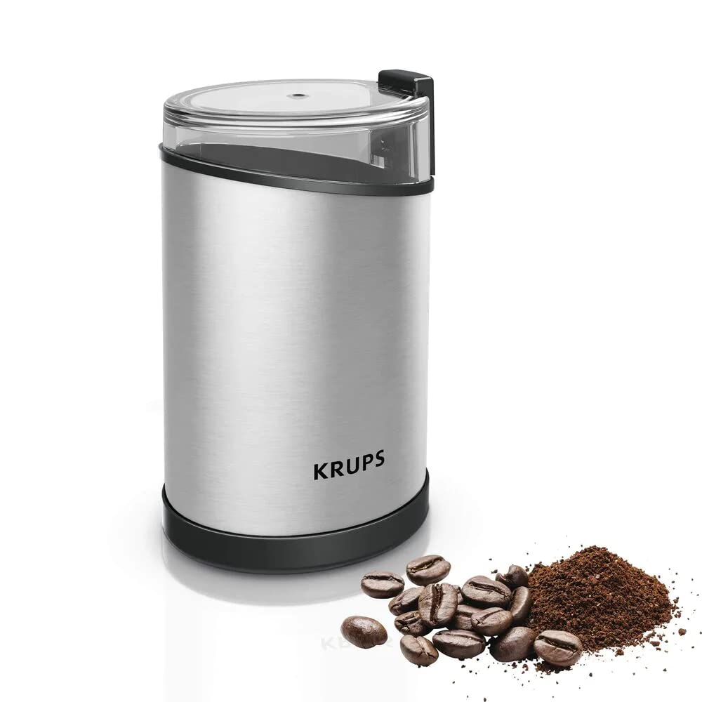 Krups Fast Touch Elektryczny Młynek do Kawy, Srebrny, 75 g