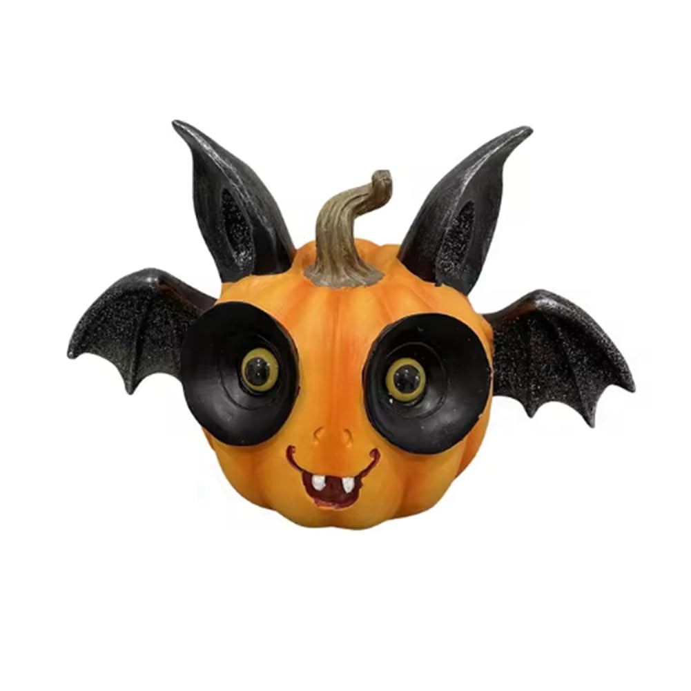 CTRLZS Halloween Scary Bat Pumpkin Ornaments Pumpkin Shaped Home Decoration Resin Cute Bat Decoration A
