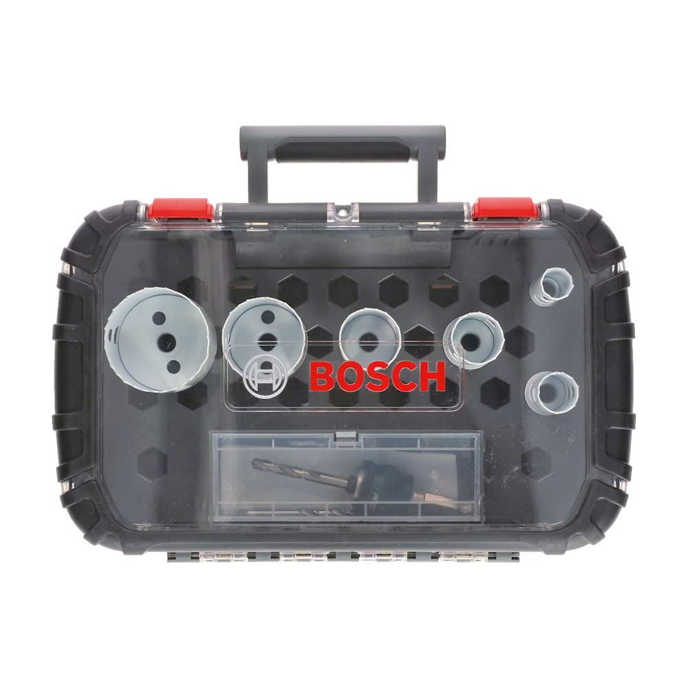 Bosch Accessories Professional 9 parçalı delik testeresi Progressor for Wood & Metal set sıhhi tesisat tesisatı tesisatı tesisatı (ahşap ve metal için, Ø 20-64 mm, matkap aksesuarı)