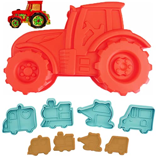 NC Taizer Tractor Car Silicone Mould for Baking Children's Birthday Cake - 3D Motif for Ice Chocolate Bread Dessert Pudding htljdgmj-23
