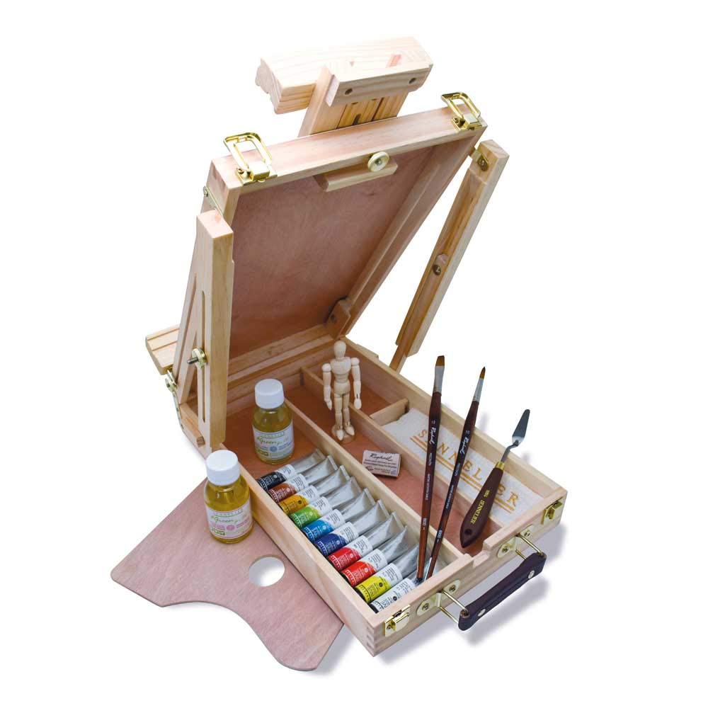 Sennelier Rive Gauche coffret chevalet bois avec 10 tubes peinture à l'huile
