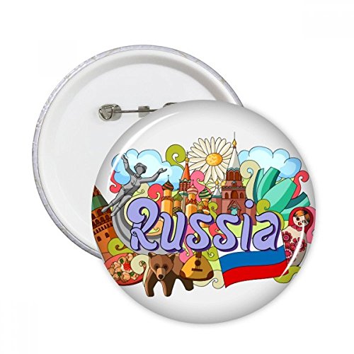 Badge Russie Cathédrale Saint-Basile broche ronde graffiti XL 5pcs