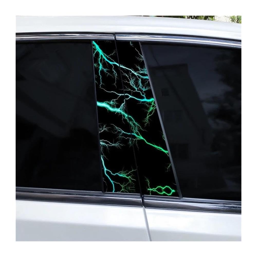 Decorative Items 2pcs Lightning Cool Car B-Pillar Stickers Cover Scratches(E)