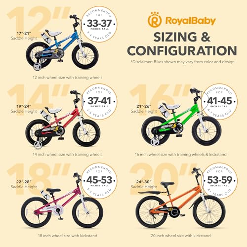 Image of RoyalBaby Bicycle for Kids Cycle for 8 to 12 Years Boys & Girls 20 Inch | Training Wheels | Adjustable Seat | 1 Year Warranty | Red