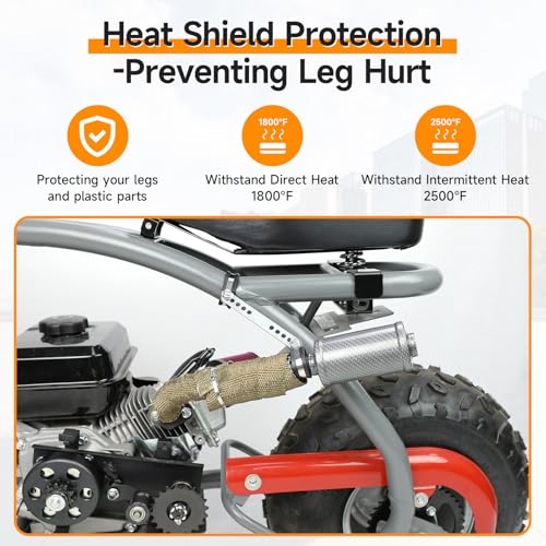 Image of FVRITO Mini Bike Muffler Compatible with Predator 212cc 196cc Minibike Go Kart, Exhaust Silencer Muffler for Predator 212 Coleman CT200U CT100U KT196 GX160 Clone Small Engines Generator Lawn Mower