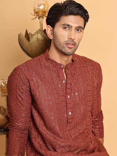 Image of Jompers Embroidered Straight Kurtas for Men