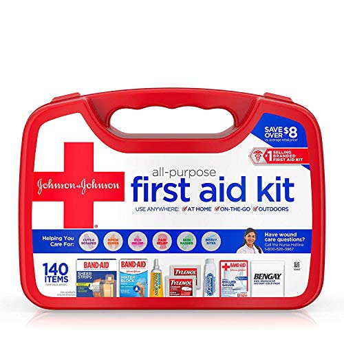 Johnson & Johnson Red Cross All-Purpose First Aid Kit 140 Items - 1 kit, Pack of 3