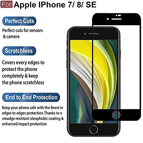 Image of STP FEEL [2 Pack Military Grade Premium Tempered Glass For iPhone 7 / iPhone 8 (4.7 Inch) Edge to Edge Super Tough 9H Hardness Screen Protector Guard with Easy Installation Kit