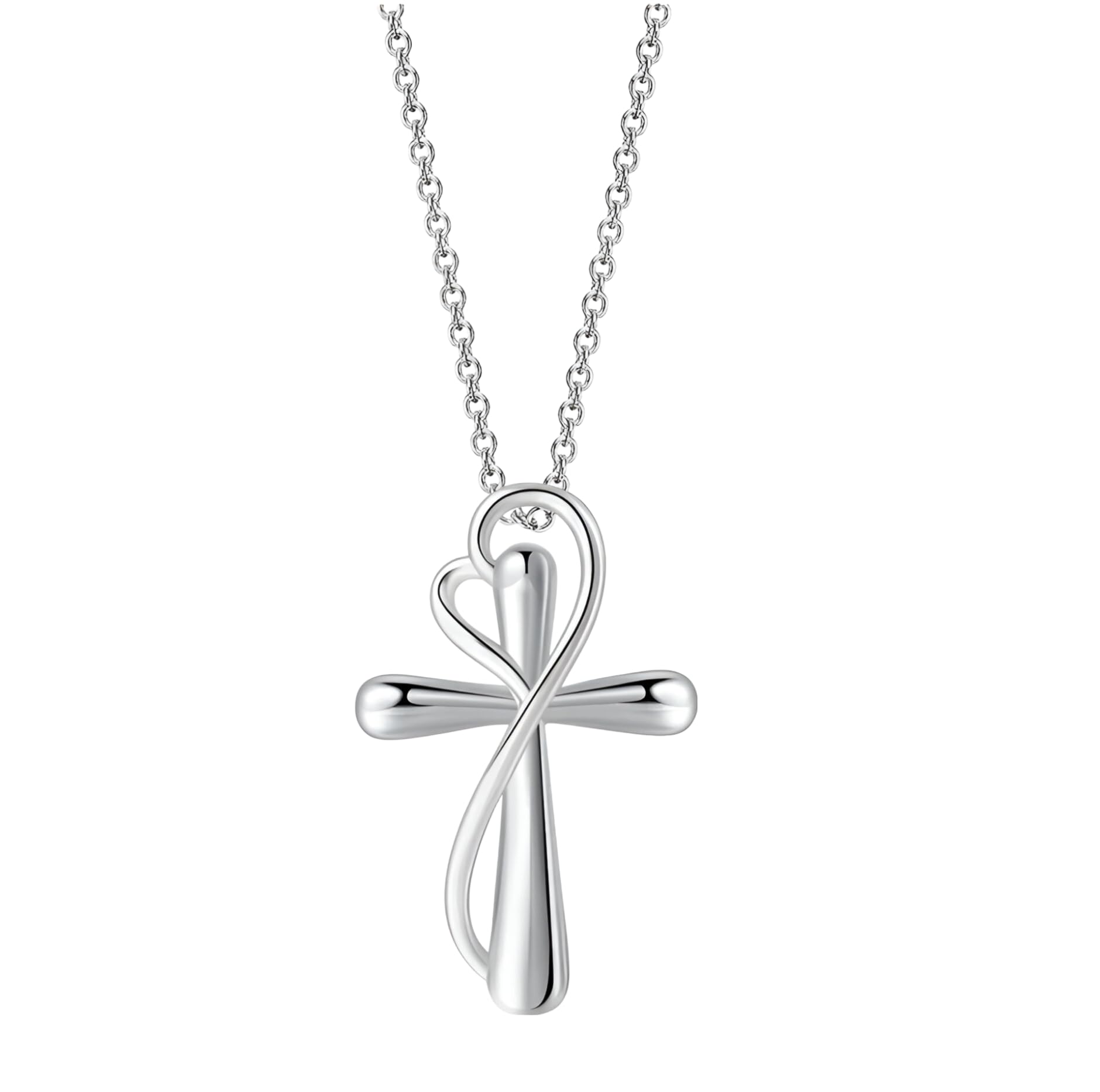 Collier de Croix religieux argent sterling 925 et zircon brillant