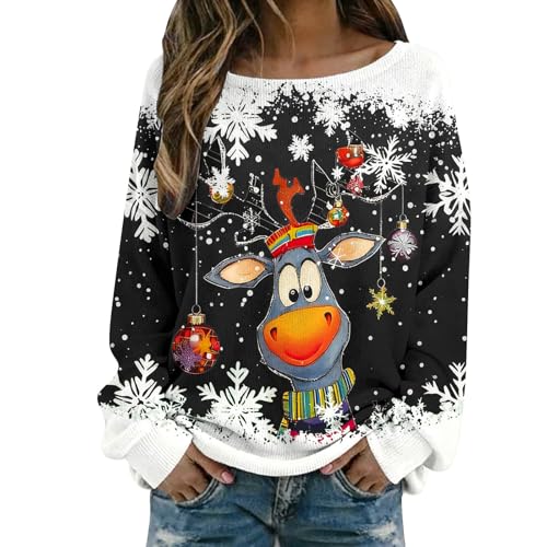Weihnachtspullover Damen, weihnachtspulli Damen, Pullover Winter,...