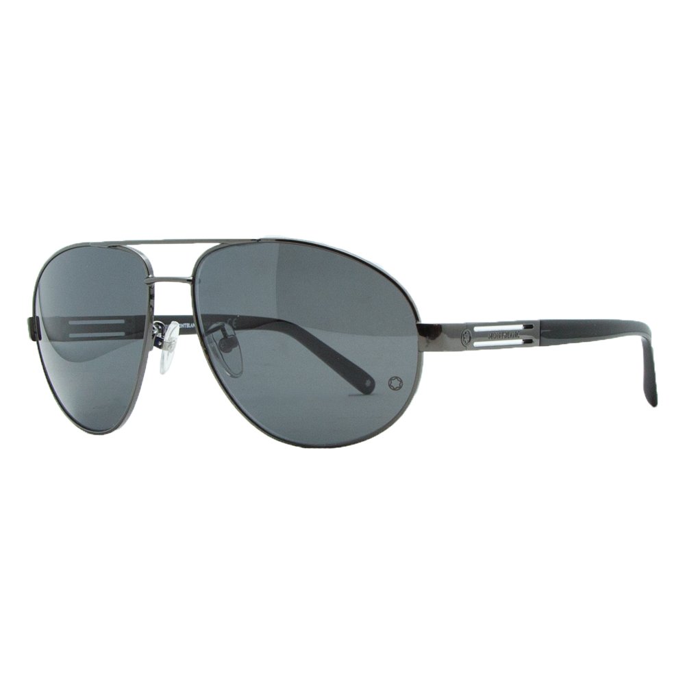 MONTBLANC UV Protected Black Aviator Full rim Sunglasses for Men - MB369S 60 08A
