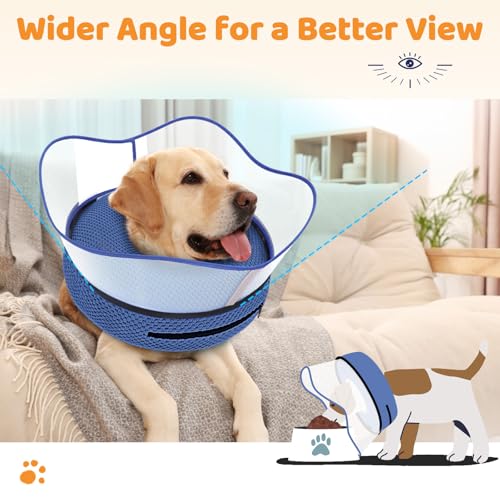 Image of Supet Raised Inflatable Dog Cone Alternative Collars for After Surgery, Dog Donut Collar After Surgery, Soft Pet Cone for Small Medium Large Dogs to Stop Licking