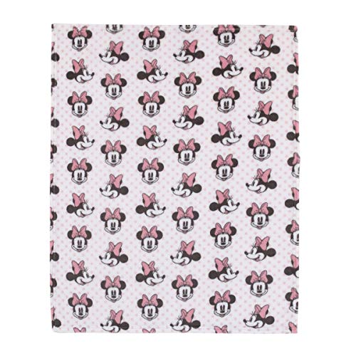 Image of Disney Minnie Mouse, Pink, White and Black Super Soft Plush Baby Blanket, Pink, White, Black 30x36 Inch (Pack of 6)