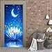 Produktbild XSLIVE Türaufkleber Moonlight 3D Selbstklebende Wandaufkleber Hotel Home PVC Wasserdicht Abnehmbare Tür Dekoration38.5cm*200cm*2 Stück