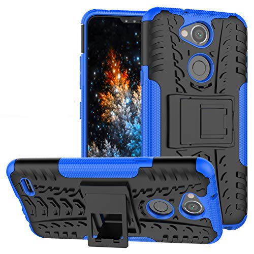 MRSTER LG X Power 2 Funda, 2in1 Armadura Combinación A Prueba de Choques Escudo Cáscara Dura PC + TPU con Soporte Plegable para LG Xpower 2 / LG Xpower 3