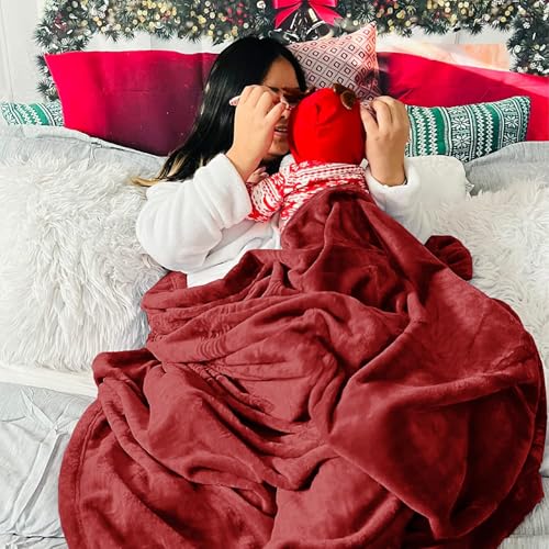 Image of VAS COLLECTIONS Premium Plush Double Blanket | 300 GSM Lightweight Cozy Soft for Bed, Sofa, Couch, Travel & Camping| 220X230 Cm Or 86X90 Inches | Maroon