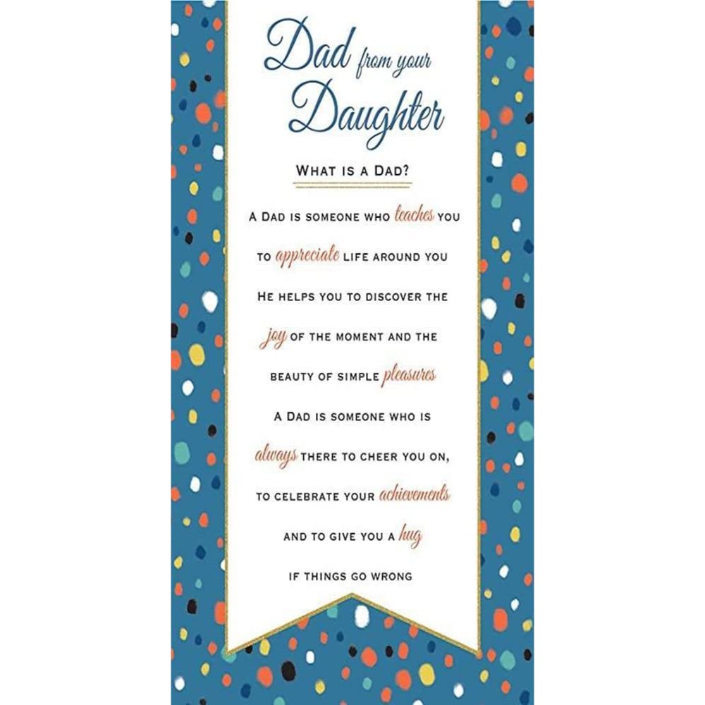 Sentiment Father's Day Card Dad from Daughter - 9 x 6 inches - Regal Publishing (C88392)