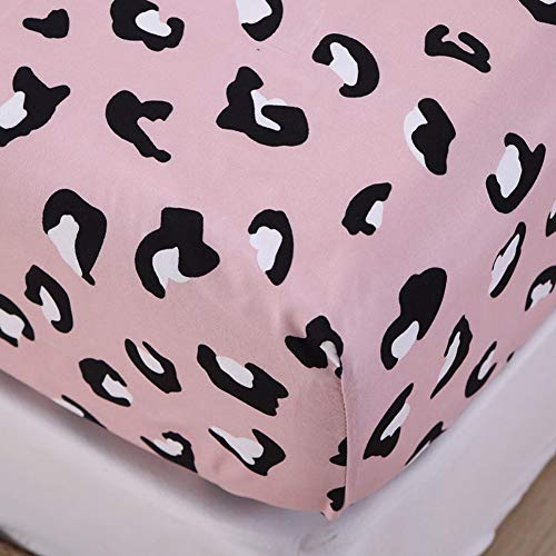 Feelyou ZLCLZSJ18 QUEEN Girls Leopard Print Bedding Set Teens Luxury Pink Black Cheetah Print Bed Sheet Set Queen Size For Kids Children Women Bedroom Decor Fitted Sheet Chic Wild Animal Bed Cover thumb #1