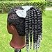 Kids Ponytail Extension Beaded Braids Braided Hair Extension with Bow and Beads for a Natural Hairstyle-2pc Set-Springy Twist-8inch (Silver)