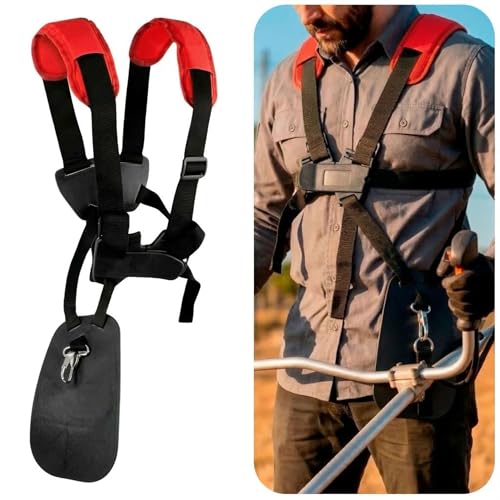 Cinto Colete Dupla Alça Para Roçadeira A Combustão Nylon Laranja Jardinagem