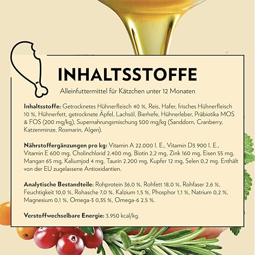 PrimaCat - Alleintrockenfutter mit Hühnergeschmack für Kätzchen und säugende Katzen, 400 g