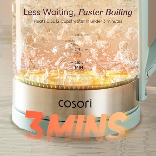 Image of Cosori Electric Kettle, No Plastic Contact with Water, 1.7L, Green