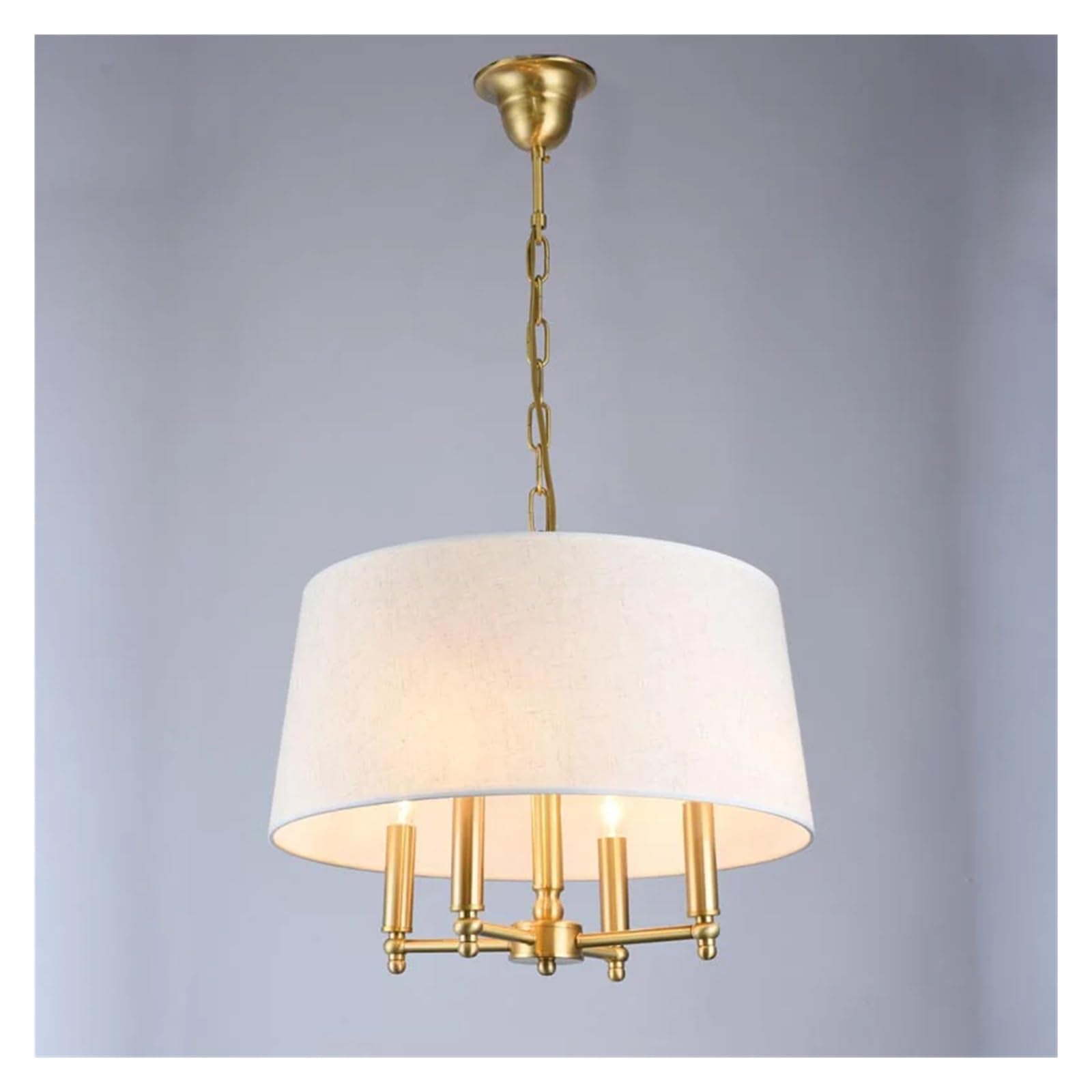 GeRRiT Lámpara de lujo de cobre real Candelabros modernos para sala de estar Accesorios de iluminación Comedor Decoración de escaleras Iluminación del hogar E14, luces colgantes