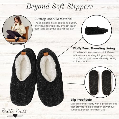 Britt's Knits Soft Slippers for Women Chenille Slippers Ideal for Lounging and Indoor Comfort2
