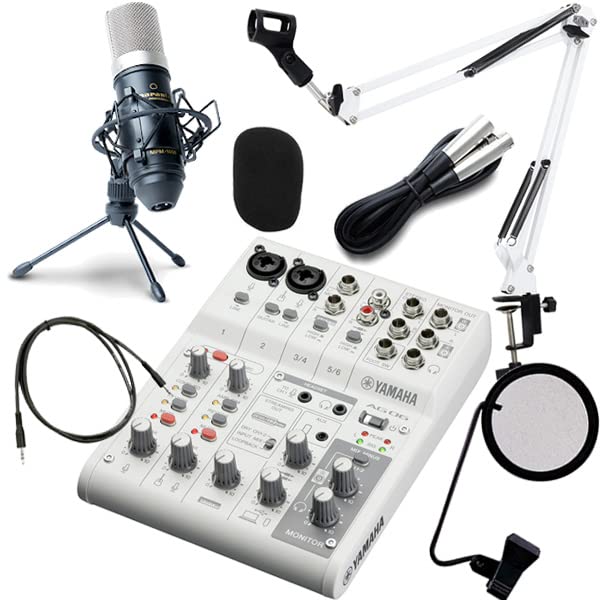 Amazon.co.jp: YAMAHA ミキサー AG06MK2 W(白) + コンデンサーマイク 