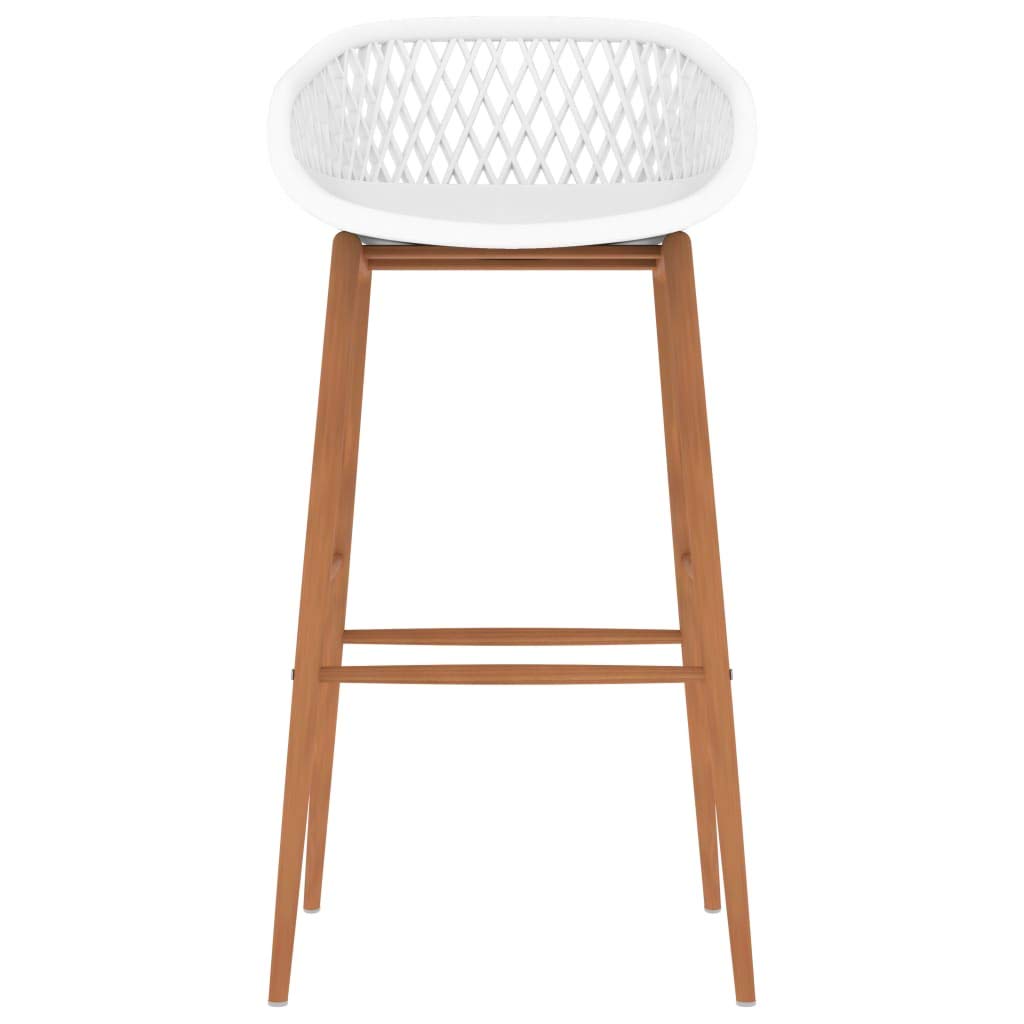 Juego de 7 piezas de bar, color blanco, diseño moderno, para bar, pub o restaurante, incluye mesa y taburete, tablero de tablero de fibra de densidad media, marco de metal recubierto de polvo