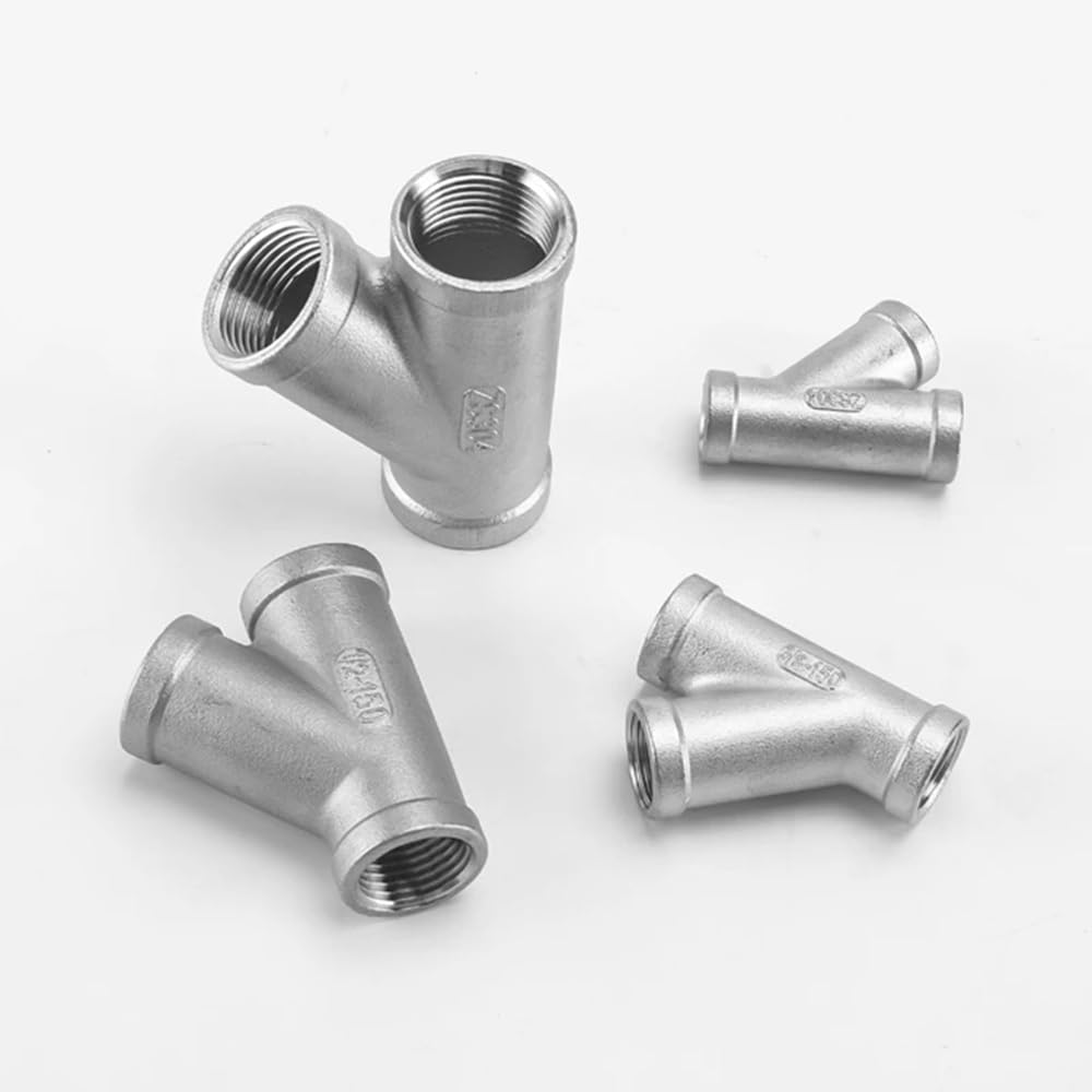 Conectores de rosca hembra BSP, SS304 igual tipo Y de 45 grados, 1/4 pulgadas - 2 pulgadas DN8 - DN50, conexión de acero inoxidable duradera