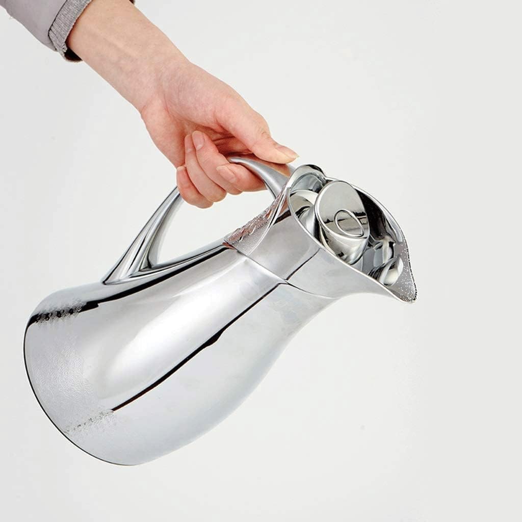 Insulation Pot-Clear Water Insulation Kettle European Court Luxury Household Kettle Fashion 1L Coffee Pot(white-Patch five-pointed star4)