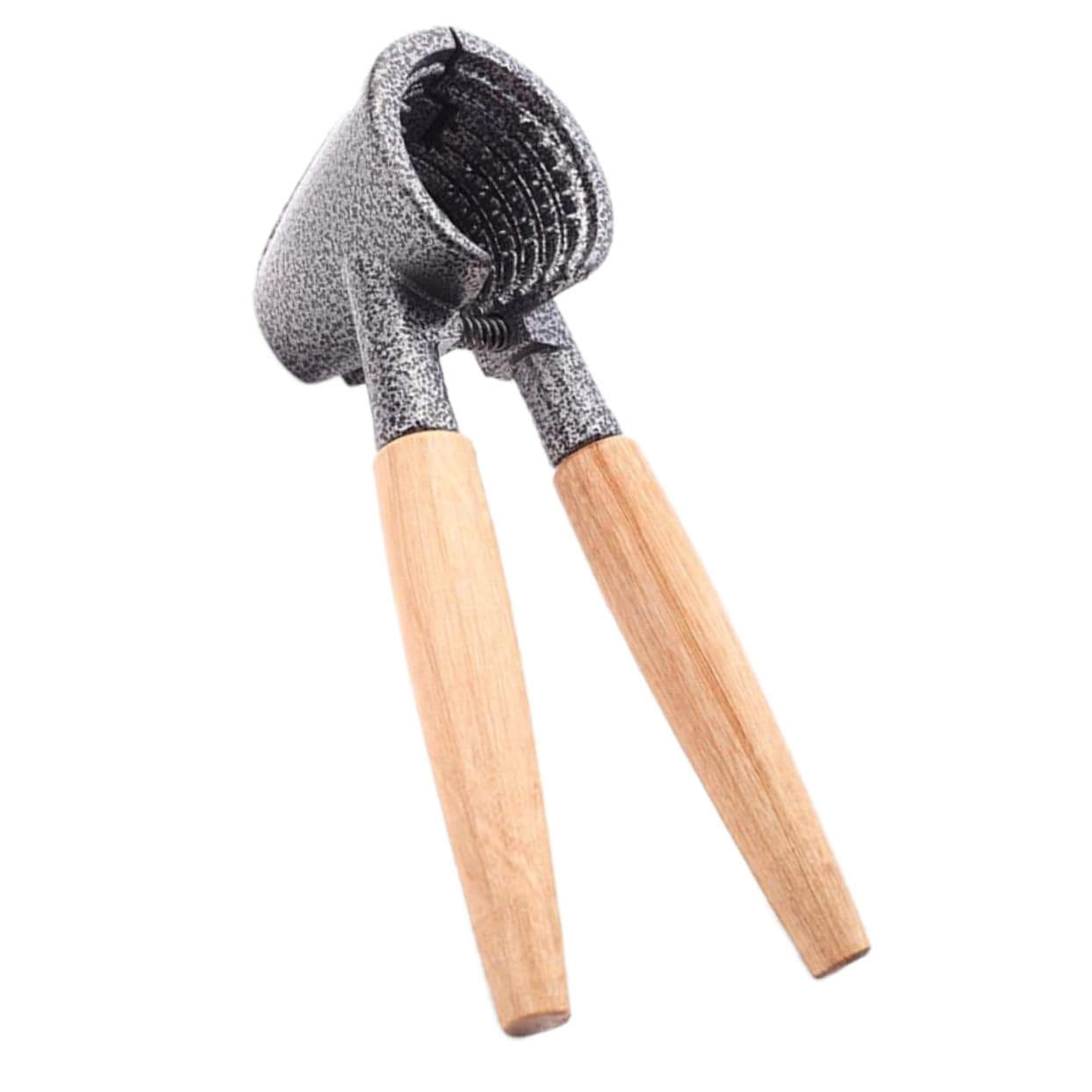 HOLIDYOYO 1Pc Ergonomic Aluminum Alloy Walnut Cracker with Wooden Handle Efficient Hazelnut and Pecan Shell Opener for Home Use Labor Saving and Safe Design