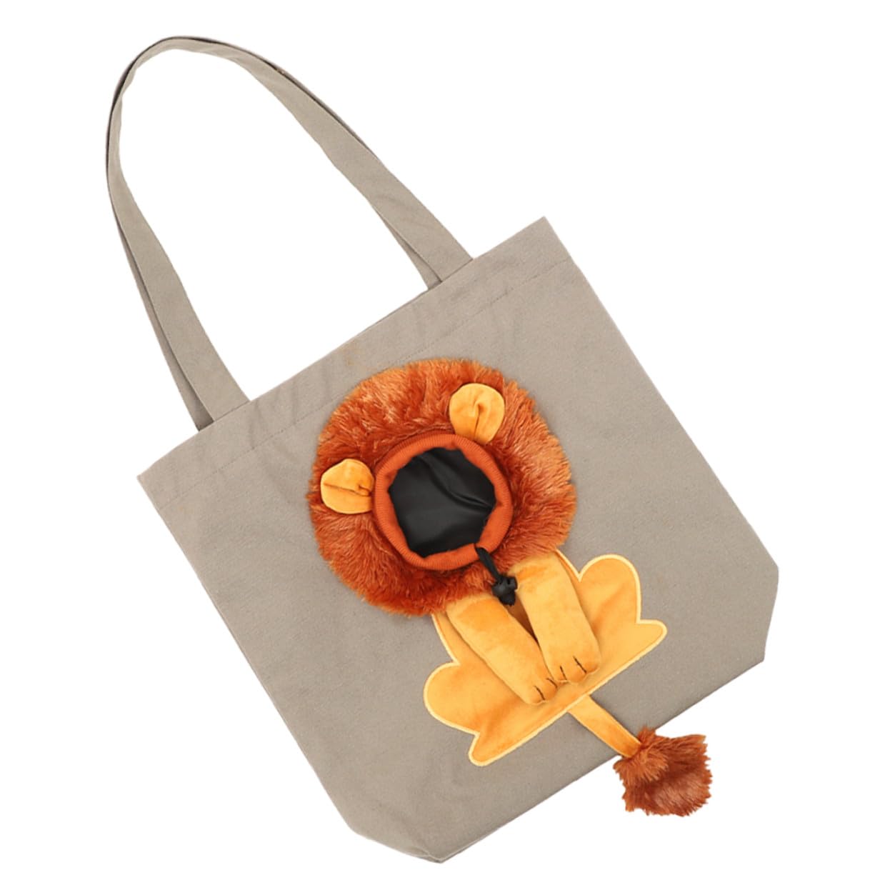 Bolsa de transporte para mascotas de lona premium Yardwe con diseño de León 3D