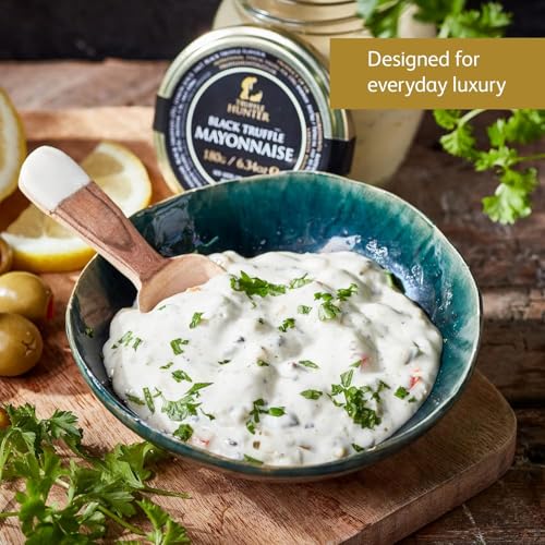 Image of TruffleHunter, Black Truffle Mustard & Mayonnaise Duo - 2 x 6.34 Oz | Black Truffle Condiments, Rich & Creamy Mayo, Mild Mustard, Gourmet Flavor, Ideal for Burgers, Fish & Dressings