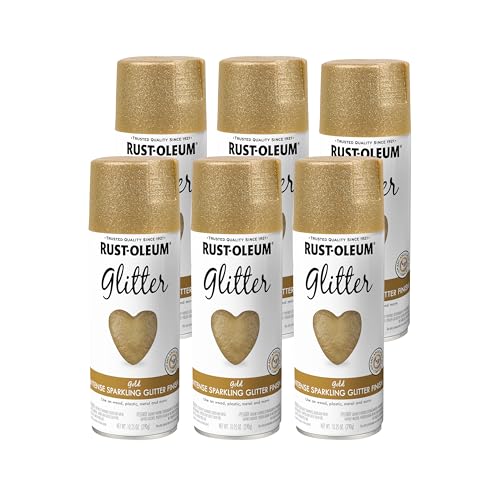 Image of Rust-Oleum 301495-6PK Specialty Glitter Spray Paint, 10.25 oz, Gold, 6 Pack