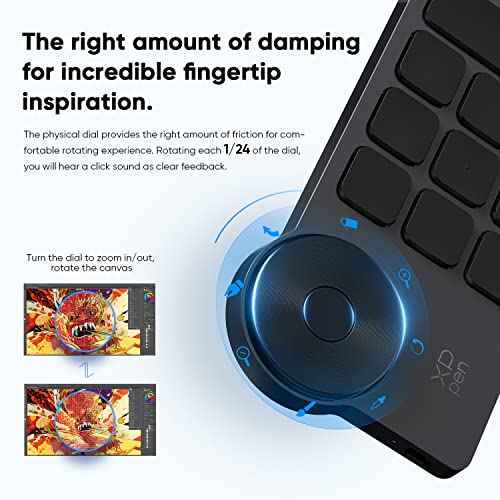 XPPen Mini Keydial ACK05 Wireless Shortcut Keyboard Bluetooth Programmable Express Remote Control with Dial & Customized Express Keys for Drawing Tablet PC MacBook Windows Images Video Editing - Image 5