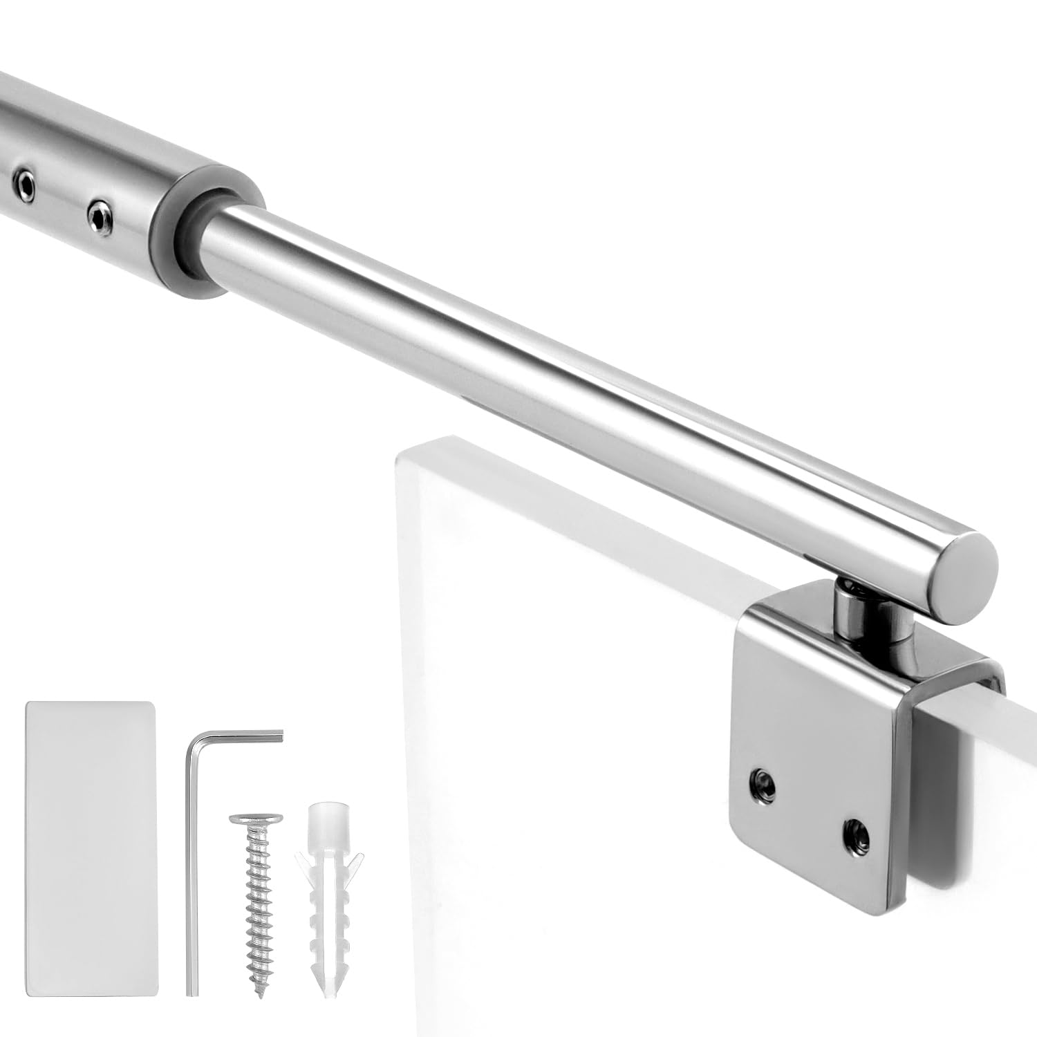 QWORK® Barra Stabilizzatrice per Box Doccia Regolabile, 700-1200 mm Barra di Supporto Telescopica, Barra di Supporto, per Vetro Spessore 8-10 mm