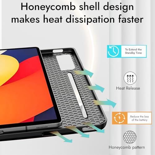 Image of Robustrion Case for Moto Pad 60 Pro 12.7 inch Cover Case with [Pencil Holder] [Soft Flexible Case] for Motorola Pad 60 Pro Cover 12.7 inch [Auto Sleep Wake Support] - Black