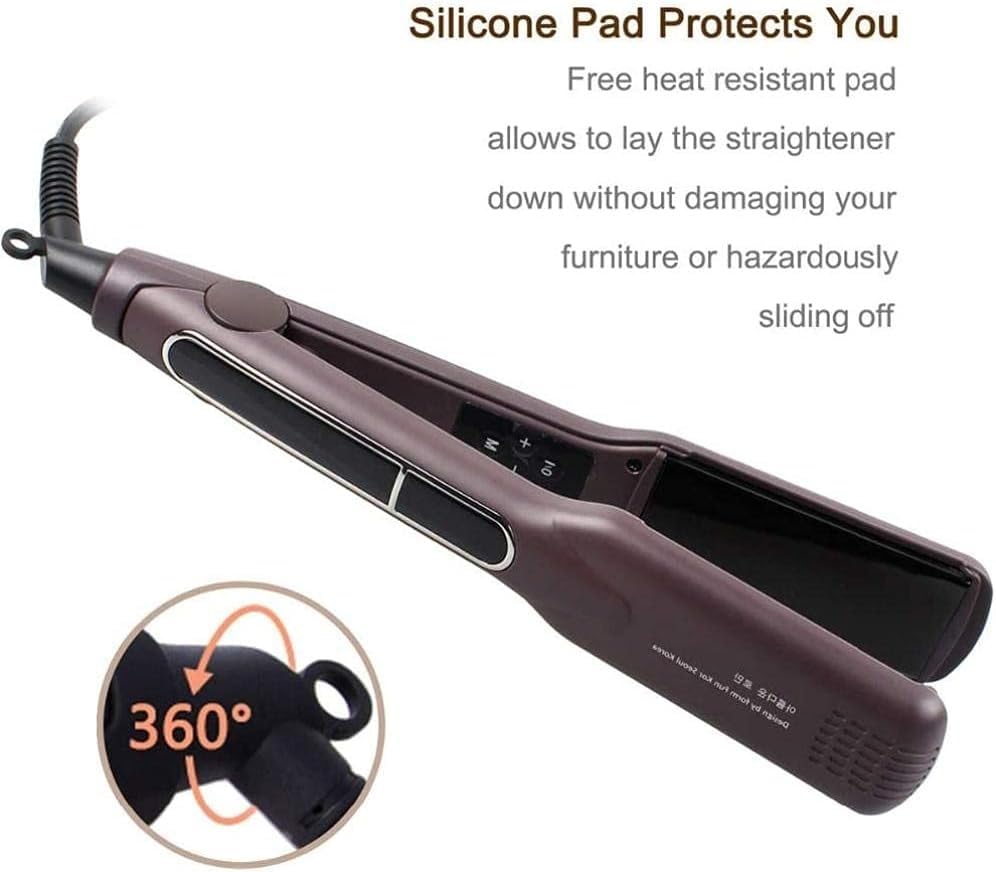 Plancha para cabello con placas grandes de cerámica flotantes, herramienta de peinado eficiente y que ahorra energía miniatura 2