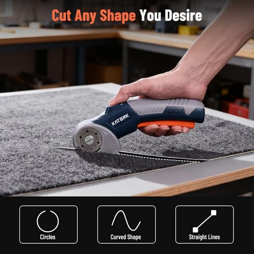 Electric Box Cutter, Katerk Cordless Electric Scissors with Safety Lock & LED Light - image 7