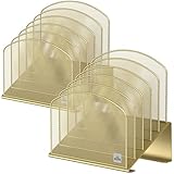 Delifox Inclined Desk File Organizer,Vertical File Folder Holder Stand Metal Rack File Sorter for Office Classroom Desktop Organization