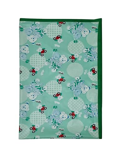 Image of Pookie Plastic Sheet,PVC Sheet for Kids,Rubber Sheet for Babies,Bed Wetting Protector(90 x 135 cm) (Green Bear)