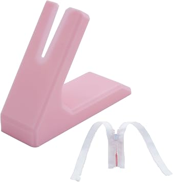 Zipper Jig Tool for Zipper Pulls,Handy Zip Fastener Jig Installing Tool Zip Sliders for Sewing Cloth Repair Pants Jeans Dresses Bags DIY Craft Accessories Pink