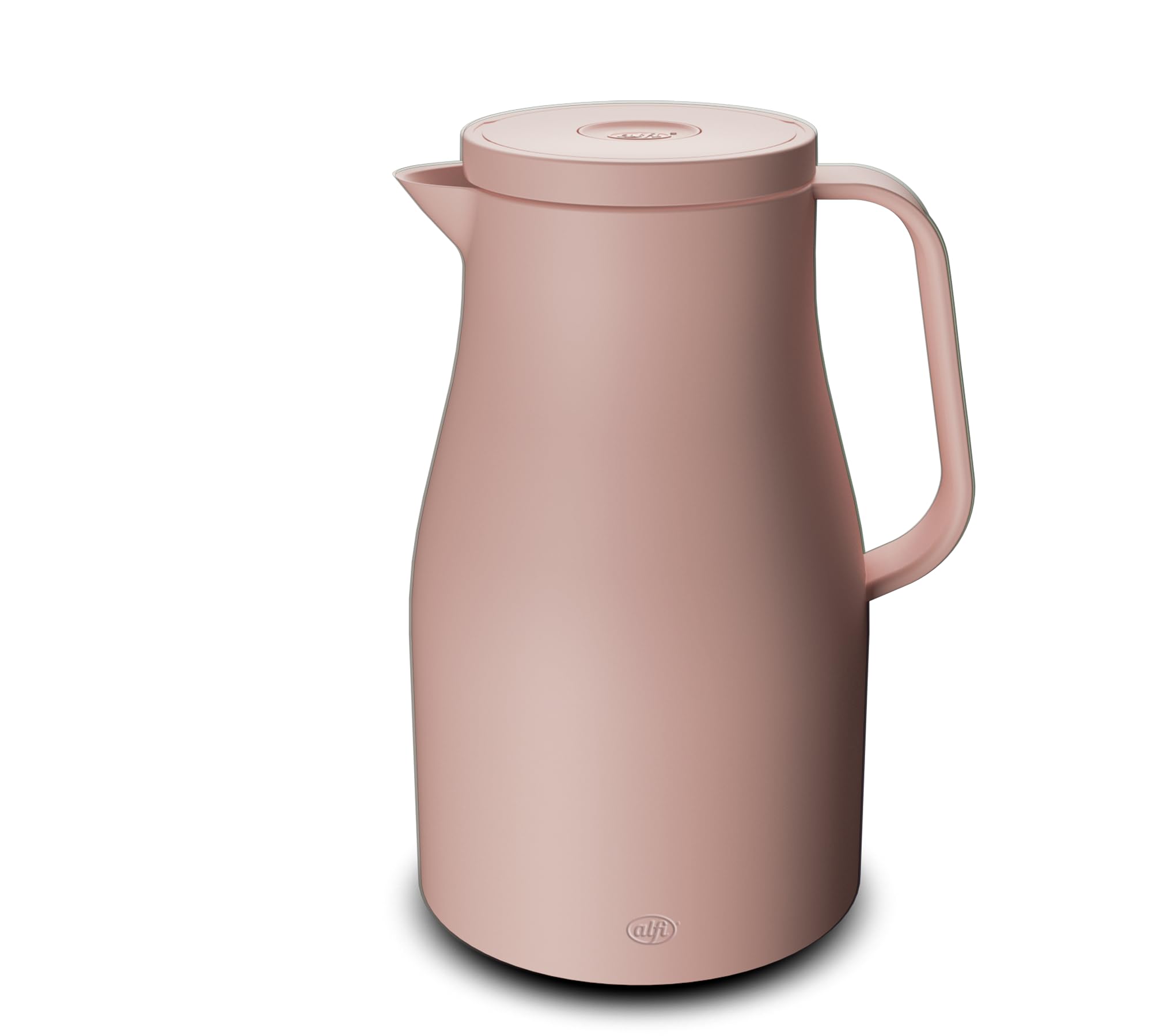 ECONSCIOUS 1.0 L, powder rose, insulated jug with hygienic tempered glass insert made of organic plastic, screw cap with push button, pouring with one hand, ideal as a coffee pot, teapot,