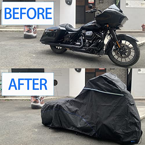 Image of FENRIR Heavy Cloth Motorcycle Cover Waterproof Outdoor Storage for Cruise Touring Shadow